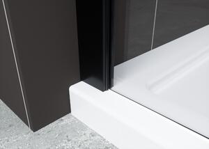 Hagser Bertina zuhanykabin fal walk-in 80 cm fekete matt üveg/átlátszó üveg HGR00000022