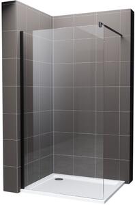 Hagser Bertina zuhanykabin fal walk-in 90 cm fekete matt üveg/átlátszó üveg HGR10000022