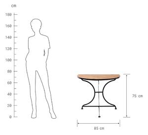 PARKLIFE összecsukható asztal, félkör alakú, natúr-fekete