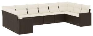 VidaXL Polyrattan Kerti Ülőgarnitúra - Barna - 10 részes