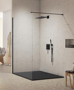 New Trendy New Modus Black zuhanykabin fal walk-in 140 cm fekete félfényes/átlátszó üveg EXK-0063