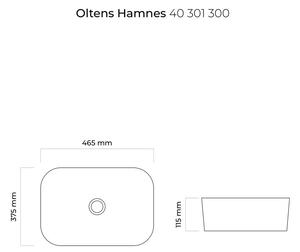 Oltens Hamnes mosdótál 46.5x37.5 cm ovális mosdótálak fekete 40301300