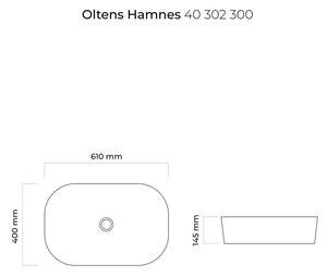 Oltens Hamnes mosdótál 61x40 cm ovális mosdótálak fekete 40302300