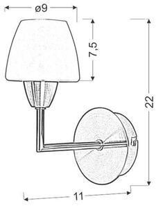 Candellux Togo oldalfali lámpa 1x40 W fehér-nikkel 21-10622