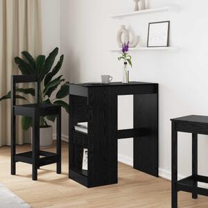 Bárasztal polcokkal Fekete tölgy 90 x 47.5 x 103.5 cm Faanyag