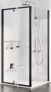 Ravak Pivot zuhanyfal 80 cm fekete matt üveg/átlátszó üveg 90G40300Z1