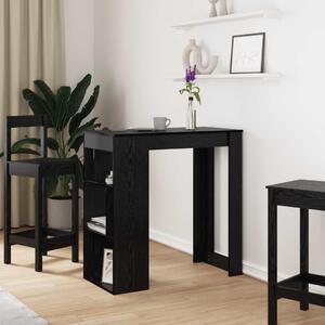 Bárasztal polcokkal Fekete tölgy 102 x 50 x 103,5 cm Faanyag