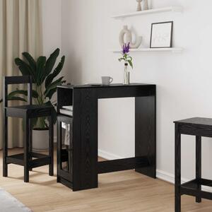 Bárasztal polcokkal Fekete tölgy 101 x 40 x 103,5 cm Faanyag
