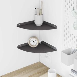 Falpolc polcokkal tárolóval 2 pcs Fekete 24 x 24 x 2 cm