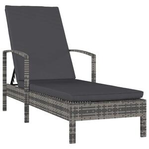 RelaxDays - Polyrattan Napozóágy - Szürke - 195cm
