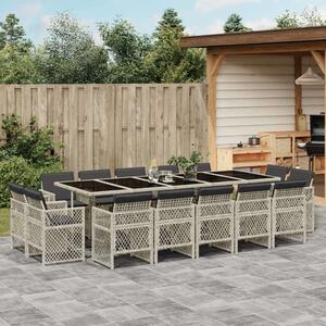 VidaXL Polyrattan Kerti Étkezőgarnitúra - 15 részes - Szürke