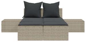 VidaXL Dupla Napozóágy - Polyrattan - 162cm