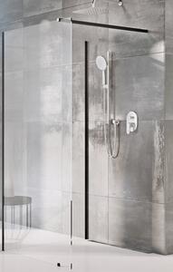 Ravak Walk-In Corner zuhanykabin fal walk-in 110 cm fekete matt üveg/átlátszó üveg GW1CD4300Z1