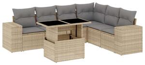 VidaXL Polyrattan Kerti Ülőgarnitúra - 7 részes - Bézs