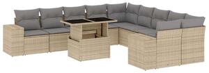 VidaXL Polyrattan Kerti Ülőgarnitúra - 11 részes - Bézs
