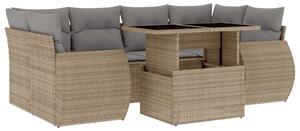 VidaXL Polyrattan Kerti Ülőgarnitúra - 7 részes - Bézs