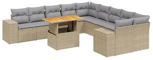 VidaXL Polyrattan Kerti Ülőgarnitúra - 11 részes - Bézs