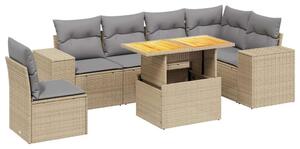 VidaXL Polyrattan Kerti Ülőgarnitúra - 7 részes - Bézs