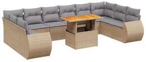 VidaXL Polyrattan Kerti Ülőgarnitúra - 11 részes - Bézs