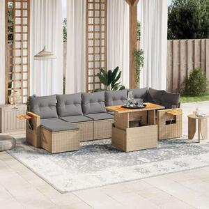 VidaXL Polyrattan Kerti Ülőgarnitúra - 8 részes - Bézs
