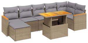 VidaXL Polyrattan Kerti Ülőgarnitúra - 8 részes - Bézs