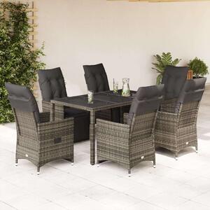 VidaXL Polyrattan Kerti Bútor - 7 részes Szürke Bisztró
