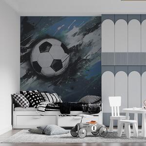 Fotótapéta Focilabda elmosódott graffitivel a háttérben, Fotótapéta tini szoba, Fotótapéta tini szoba futball, w04467v1 : Uwalls.hu
