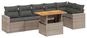 VidaXL Polyrattan Kerti Ülőgarnitúra - 7 részes - Szürke