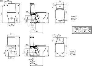 Ideal Standard Tesi kompakt wc csésze fehér T008201