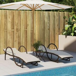 VidaXL Napozóágy - Polyrattan - Barna - 199cm