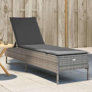 VidaXL Napozóágy - Szürke Polyrattan - 198cm