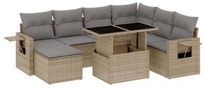 VidaXL Polyrattan Kerti Ülőgarnitúra - 8 részes - Bézs