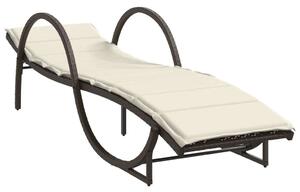 VidaXL Napozóágy - Polyrattan - Barna - 199cm