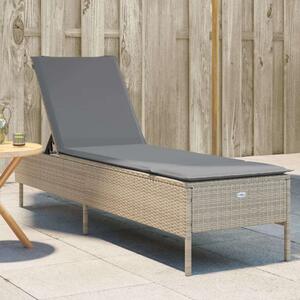 VidaXL Napozóágy - Polyrattan - Bézs - 198cm