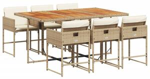 VidaXL Polyrattan Kerti Étkezőgarnitúra - 7 részes, Bézs