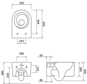 Cersanit Inverto wc csésze függesztett igen fehér K671-001