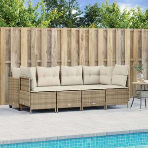 VidaXL Polyrattan Kerti Ülőgarnitúra - 5 részes - Bézs