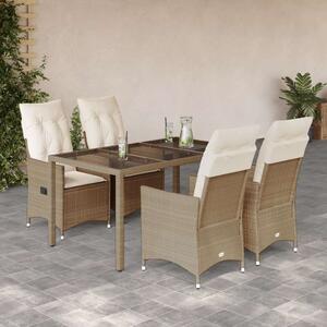VidaXL Kerti Étkezőgarnitúra - Polyrattan - 5 részes - Bézs