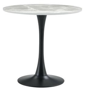 Étkezőasztal, szürke márvány/fekete, átmérő 90 cm, LORIAN TYP 1