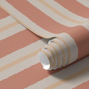Tapéta Világos terrakotta csíkok bézs színű hangsúlyokkal, Tapétá geometria, Tapétá geometria csíkok, a00515 : Uwalls.hu