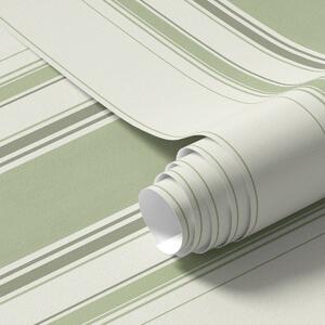 Tapéta Krémszínű háttér széles zöld középső csíkkal, Tapétá geometria, Tapétá geometria csíkok, a00519 : Uwalls.hu
