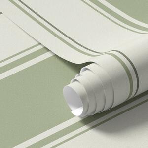 Tapéta Krémszínű háttér széles világoszöld csíkokkal, Tapétá geometria, Tapétá geometria csíkok, a00561 : Uwalls.hu