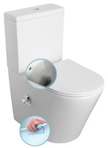 Sapho Sapho, PACO CLEANWASH WC kombi csésze, integrált csaptelep és bidé spray, alul/hátul, fehér, PC1012RX