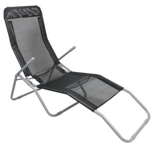 Fekete kerti nyugágy 137x58x24/M94 cm