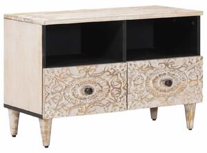 VidaXL TV szekrény tárolóval Fehér 70 x 33,5 x 46 cm Tömör Mangófát