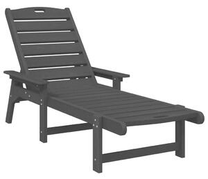 Napozóágy 2 db Fekete 162x53x98,5 cm HDPE