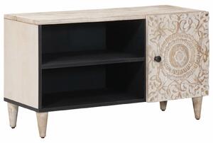 VidaXL TV szekrény polcokkal Fehér 80 x 31,5 x 46 cm Tömör Mangófát