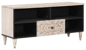 VidaXL TV szekrény fiókkal Fehér 100 x 33,5 x 46 cm Tömör Mangófát