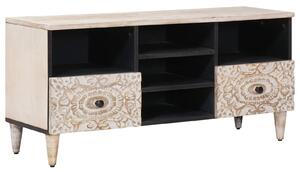 VidaXL TV szekrény fiókkal Fehér 100 x 33,5 x 46 cm Tömör Mangófát