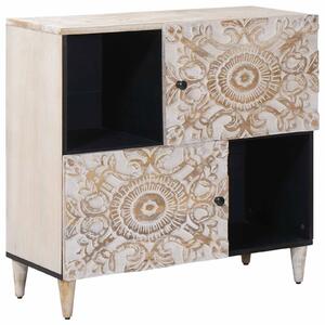 VidaXL Széf tárolóval ajtóval Fehér 80 x 33,5 x 75 cm Tömör Mangófát